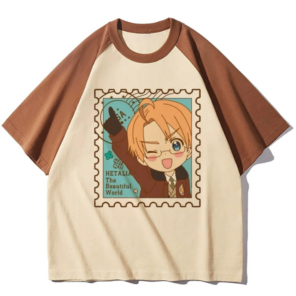 Hetalia top tees female Psychedelic meme jojifuku japanese cute t-shirt cute japanese anime baddie grunge