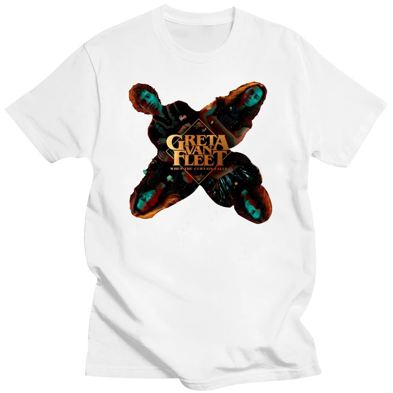 Greta Van Fleet When The Curtain Falls Mens Black T-Shirt Size S M L XL 2XL 3XL