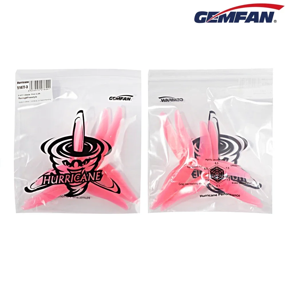 10 pares (10cw + 10ccw) gemfan jb furacão 51477 hélice de 3 lâminas (cor mista) para rc fpv freestyle 5 polegadas drones peças diy