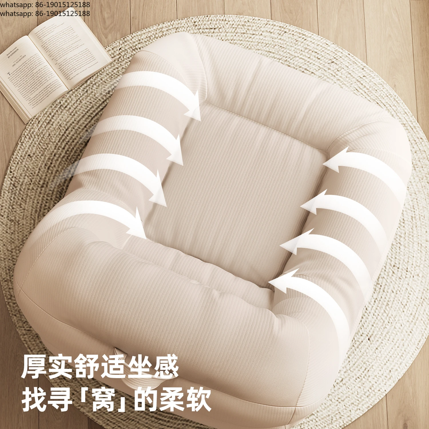 Seat Puffs Fabric Sofa Can Lie and Sleep Balcony Bedroom Single Sofa Chair Living Room Lounge Reclining Chair Living Room Sofas
