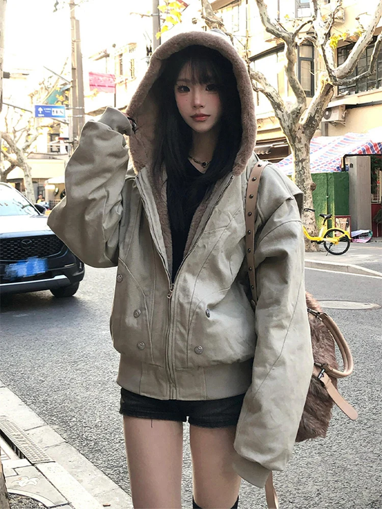 

Американское декоративное пальто Mountain Eagle Cotton Jaet Thiened с капюшоном, зимняя теплая рабочая одежда, верхняя одежда