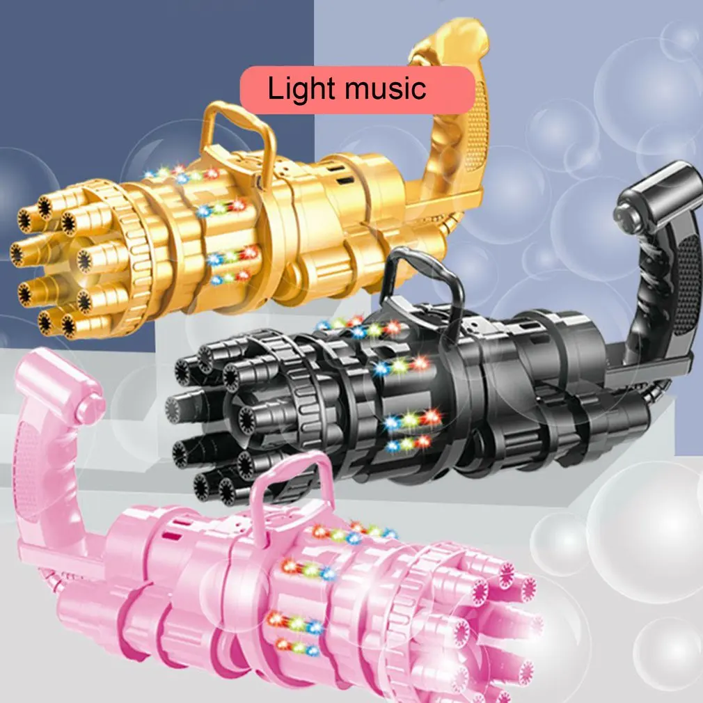 

Детские игрушки-пузырьки Gatling, летняя автоматическая машина для мыльных пузырьков с музыкой для детей, малышей, для дома и улицы