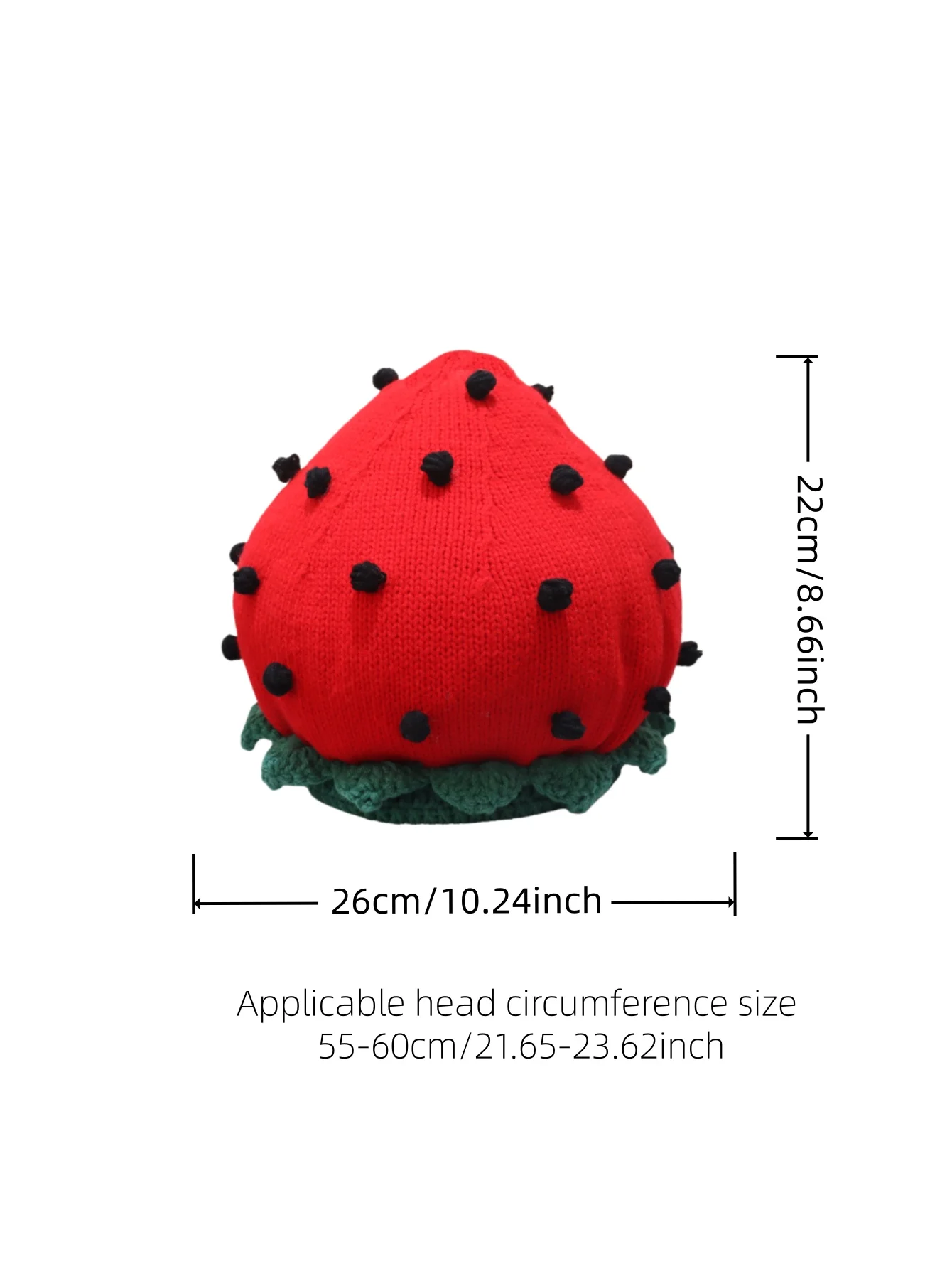 Original Design Women's Hat Handmade 3D Knitted Strawberry & Blueberry Crochet Beret Hats