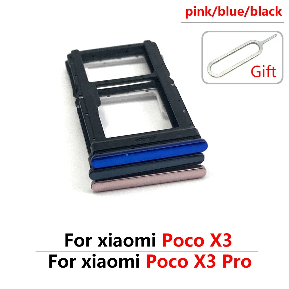 50Pcs，NEW Micro Nano SIM Card Holder Tray Chip Slot Holder Adapter Socket For Xiaomi Poco X3 F2 F3 X4 M4 X6 M6 Pro 4G M3 F1 C40