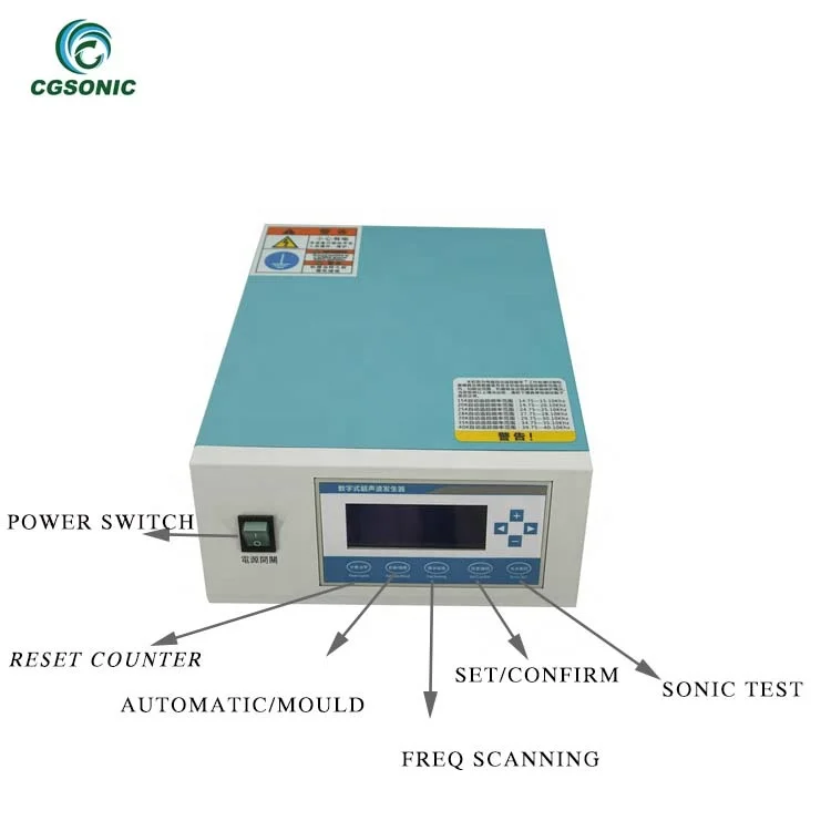 High Quality 2000W Ultrasonic Welding Generator 20kHz Automatic Frequency Tracking New Condition 220V Voltage