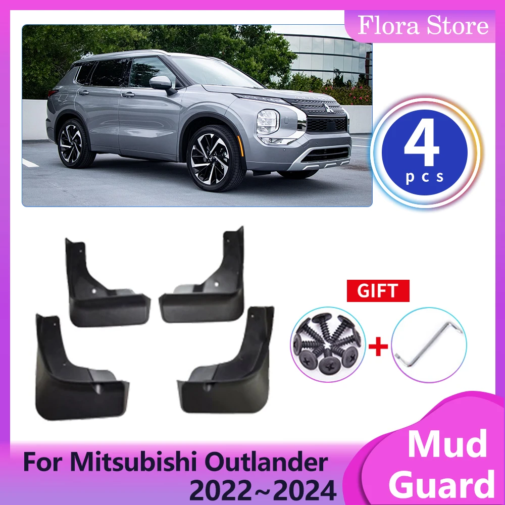 Car Mudguard for Mitsubishi Outlander GM GN ZM 2022 2023 2024 Splash Guards Covers Front Fenders Mud Flaps Protector Accessorie