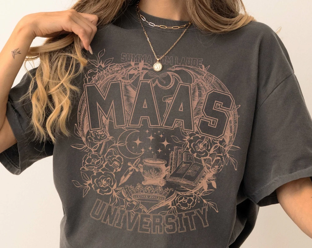 Sarah J Mass Shirt ACOTAR Series SJM Crescent City Merch Throne of Glass Shirt Graphic Short Sleeve T-shirts for Summer Unisex