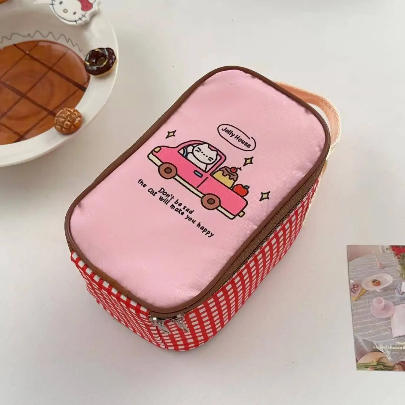 Niedliche tragbare Lunchbox-Tasche, große isolierte Tasche für Studenten und Büroangestellte, Frühstückstasche mit hohem ästhetischem Wert – Detail 7