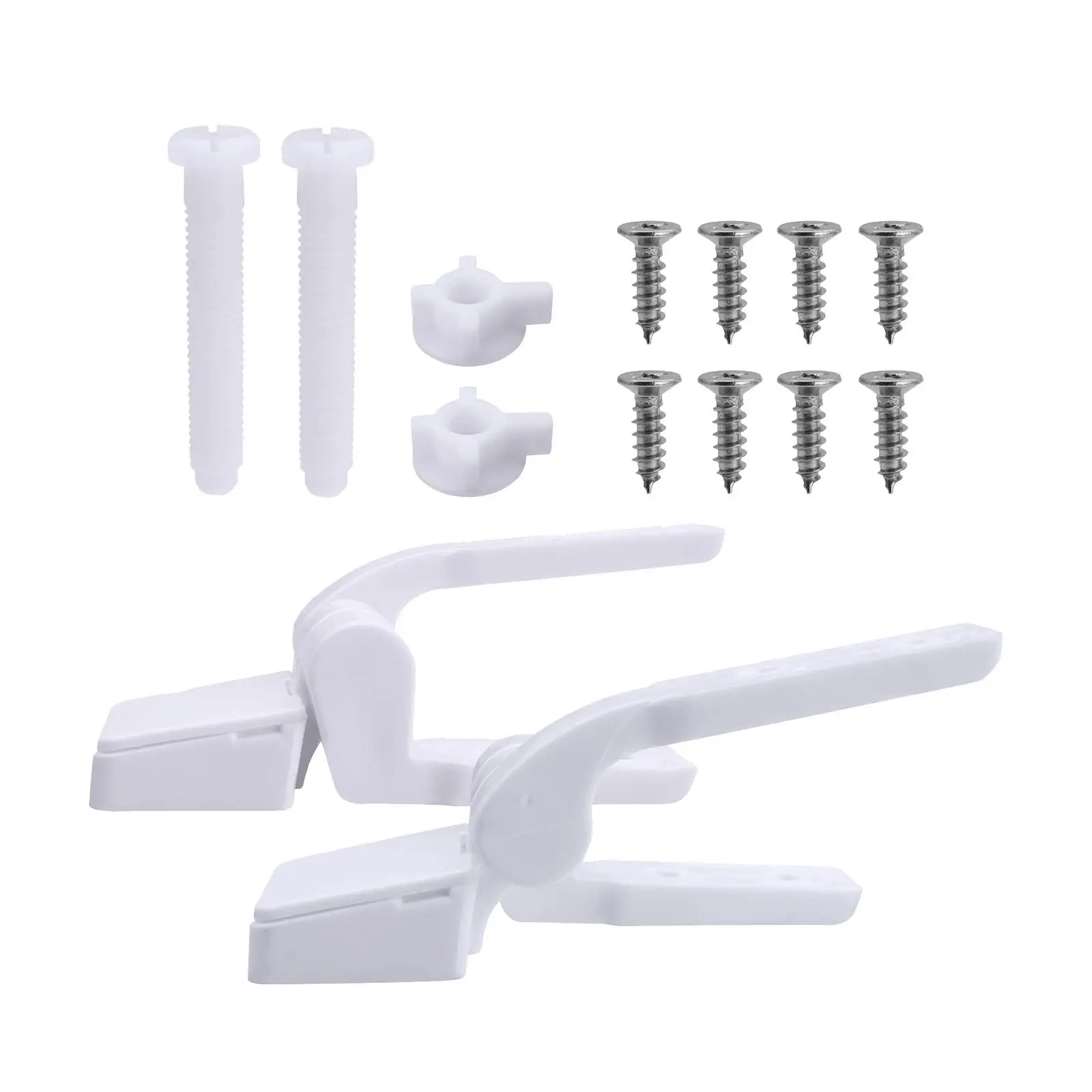 2x Toilet Seat Hinge Fixings Toilet Top Cover Lid Seat Fixings Replacement Parts Bathroom Fixture Parts Easy Installation White