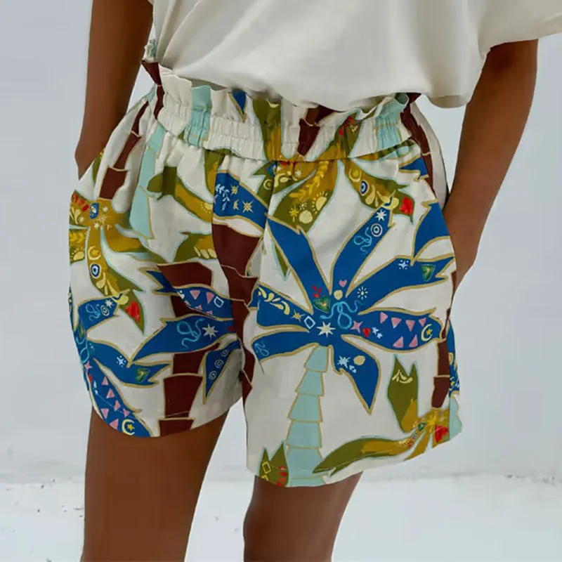 كل مباراة جيوب مجموعة Mujer المرأة عادية النباتات الاستوائية قطعتين عطلة وتتسابق 2025 أنيقة التلبيب زر قميص والسراويل دعوى