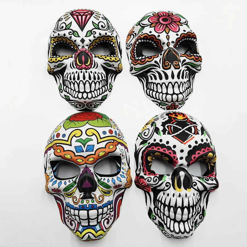 2024 Day of The Dead cosplay Masks Sugar Skull Full Face Mask Mexico Parties Masquerade Props Halloween Costume for Women Men