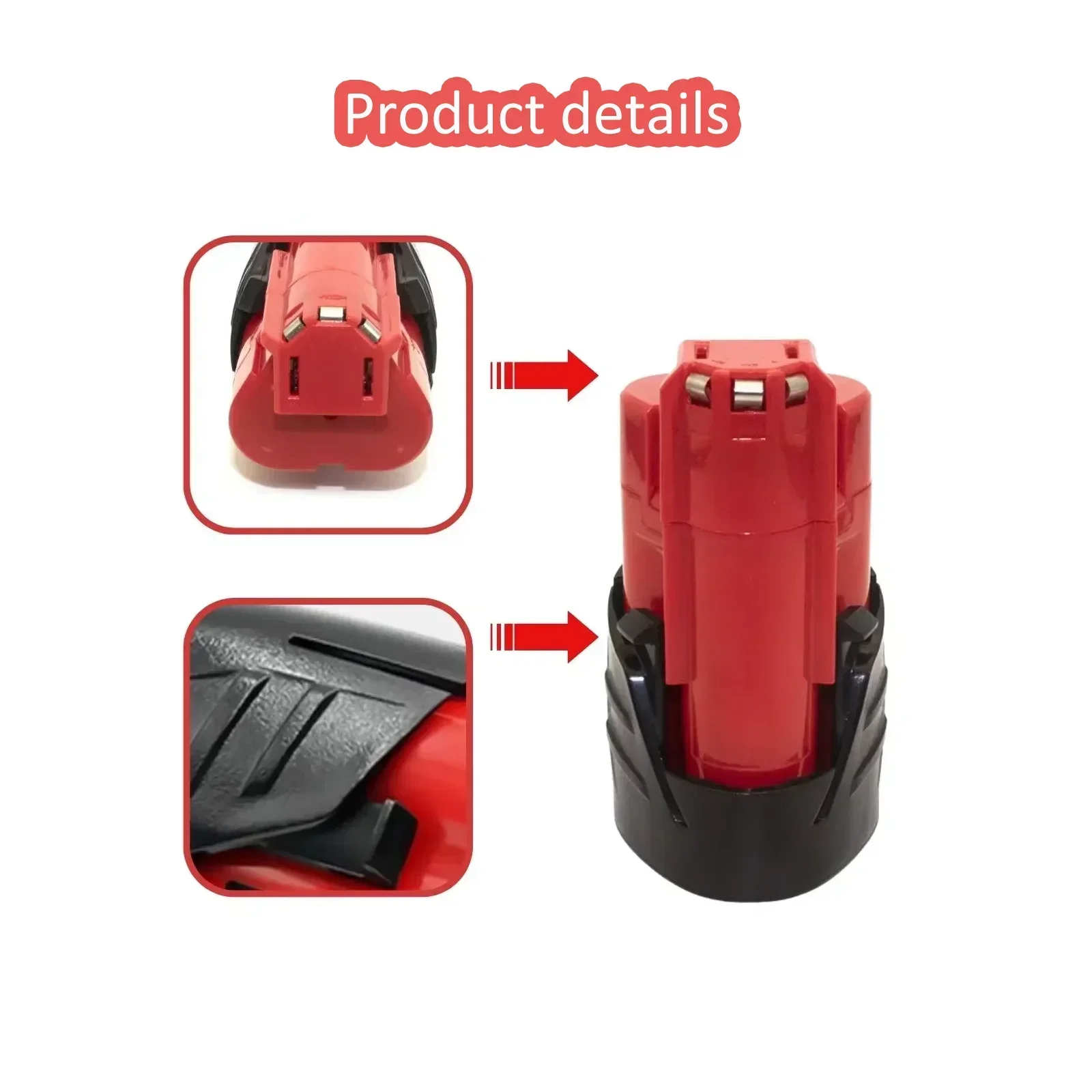 Battery for Milwaukee M12 XC Wireless Tools 48-11-2402 48-11-2411 Battery 48-11-2401 MIL-12A-LI. 12V 3.5Ah rechargeable 3500mAh.