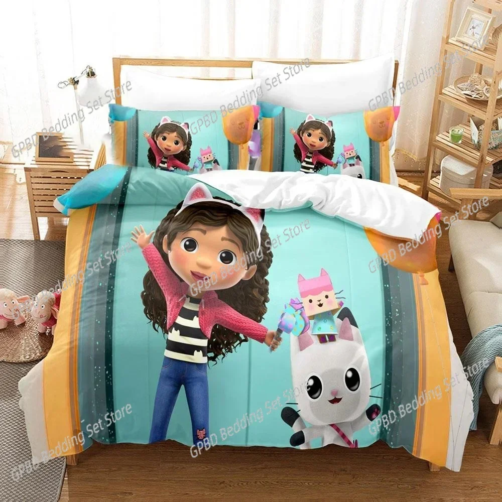 

Gabby Dollhouse Bedding Set Boys Girls Twin Queen Size Duvet Cover Pillowcase Bed Boys Adult Fashion Home Textileextile