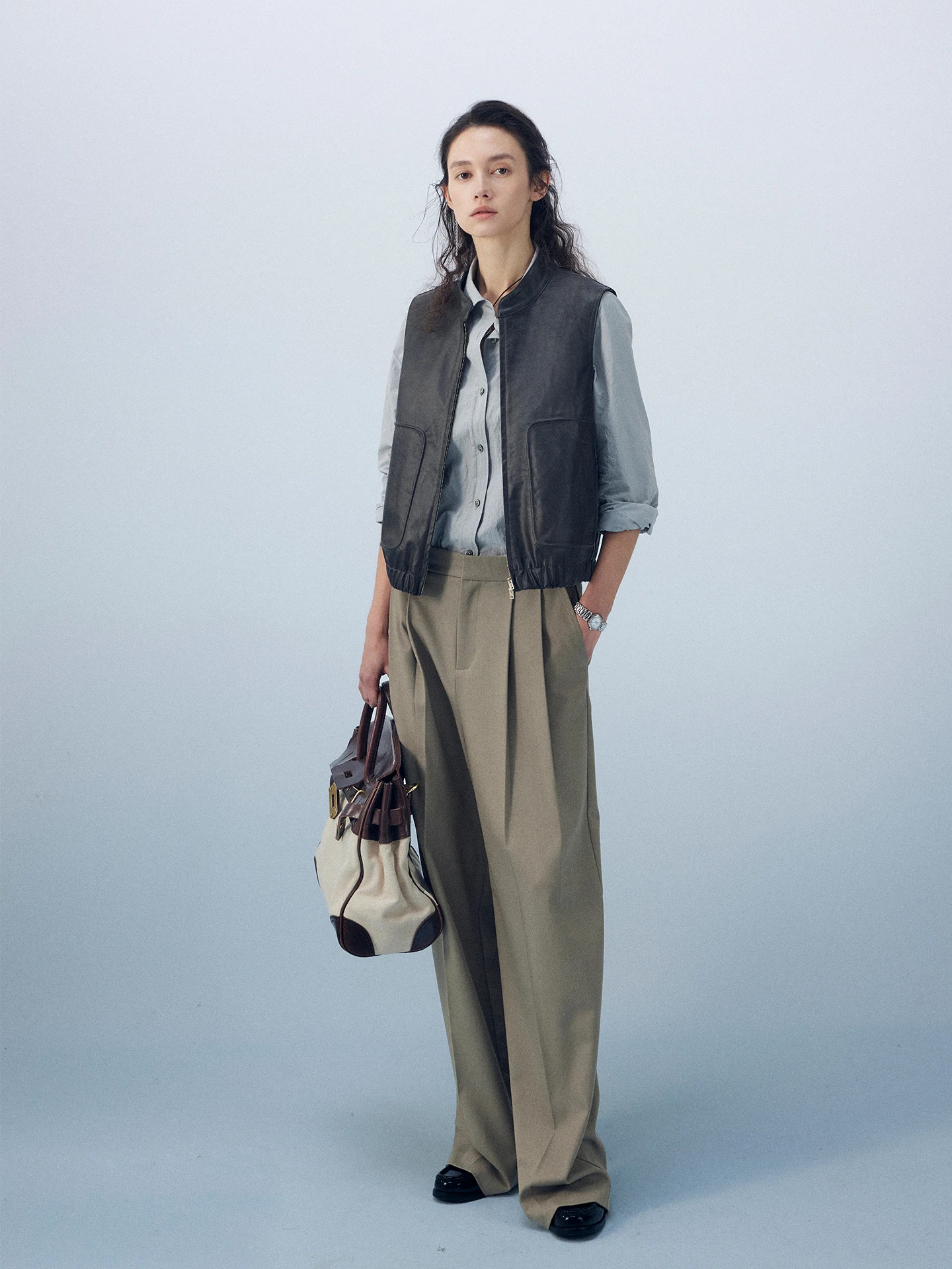 

Жилет Moofeel из матовой искусственной кожи в стиле ретро с маленьким воротником-стойкой, для многослойных образов, женский, для повседневной носки, для городской жизни