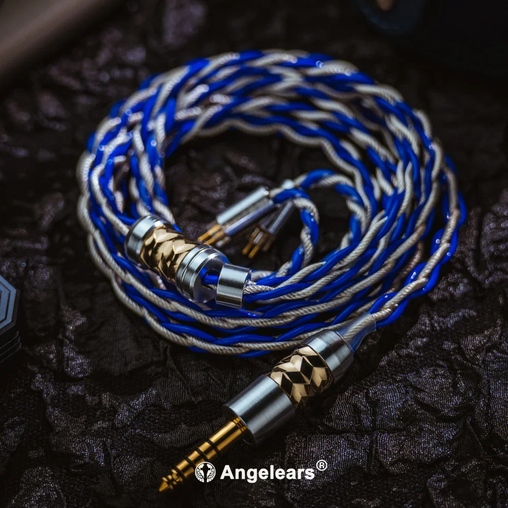 Angelears Lazuli Upgrade Cable with High Purity 6N OCC and extra-thick Silver plating for IEMS DaVinci Winter Bravery HYPE4