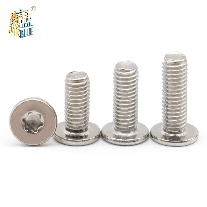 10pcs/lot M1.6 M2 M2.5 M3 M4 M5 M6 M8 304 Stainless Steel CM Six-Lobe Torx Ultra Thin Super Low Flat Wafer Head Screw Bolt