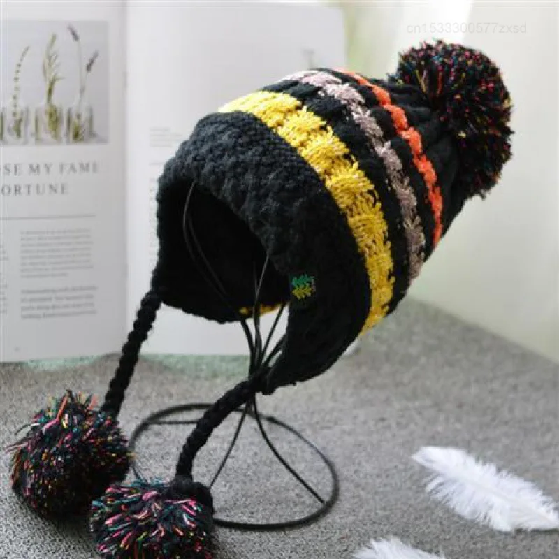 Милая трикотажная шапка Xiaomi для женщин и девушек, сезон осень-зима, Корейская версия, утолщенная теплая ветрозащитная теплая шапка, Женская Повседневная шапка