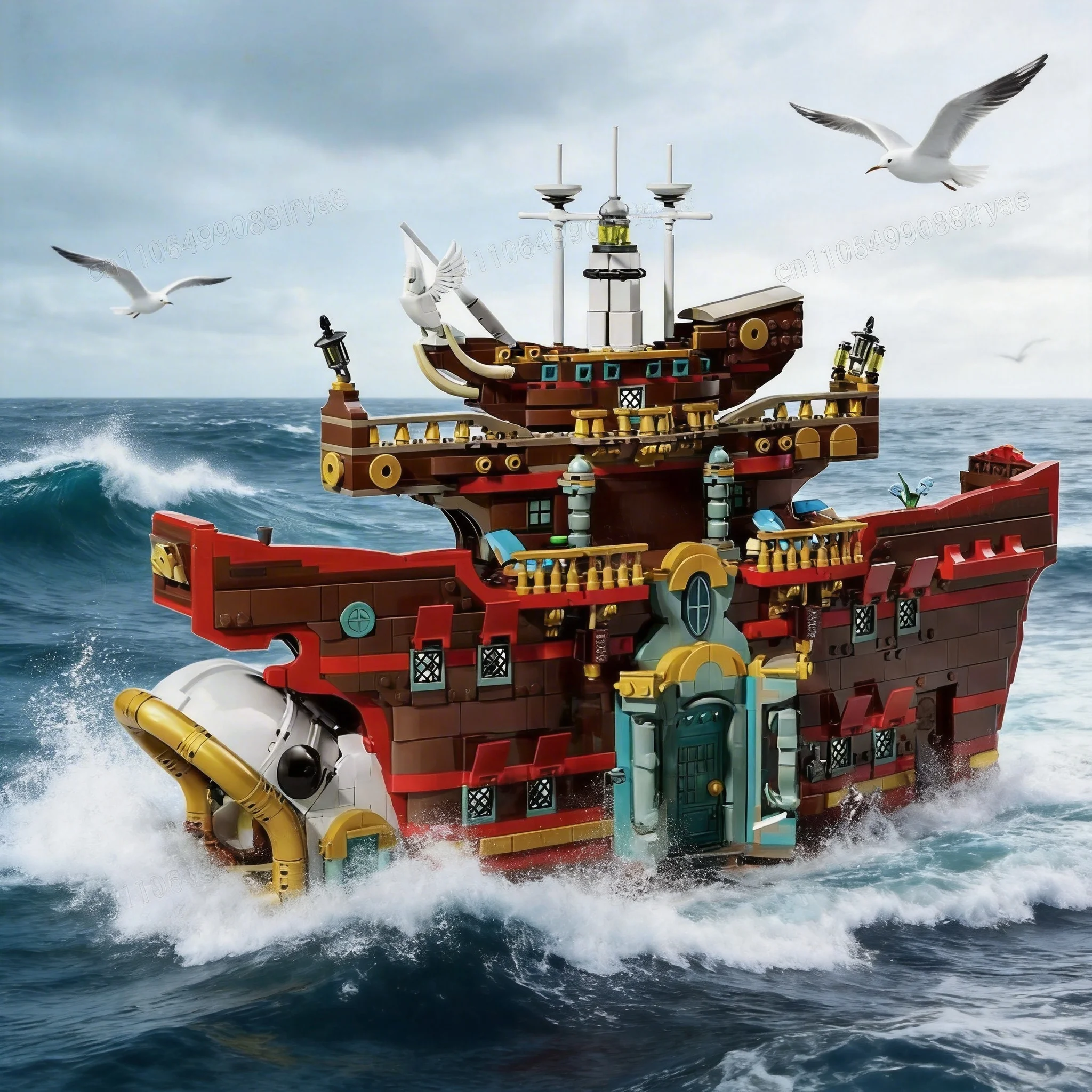 

3402PCS Bharati Floating Restaurant building blocks, building series assembled bricks, adult toys, Christmas birthday gift