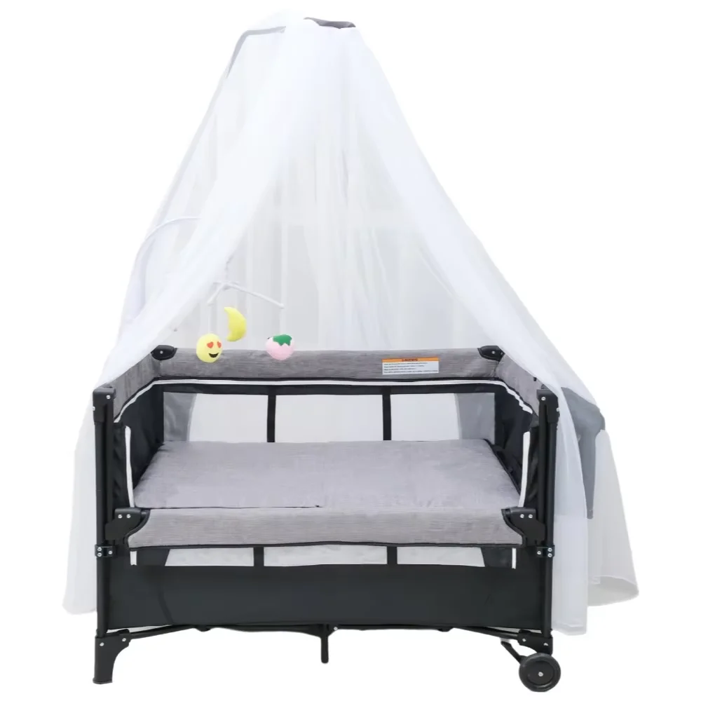 Baby Crib Splicing Large Bed Portable Mobile Diaper Table Multifunctional Game Bed Newborn Foldable Baby Bed