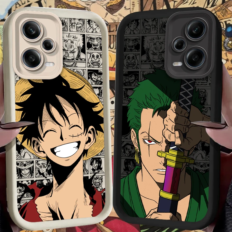 Luffy Laugh Zoro Sword Case for Xiaomi Redmi 15 13 12 15C 14C 14R 13C 12C 10C 4G 5G A5 A4 A3 Turbo 4 Pro K30 K40 K60 Pro K70E
