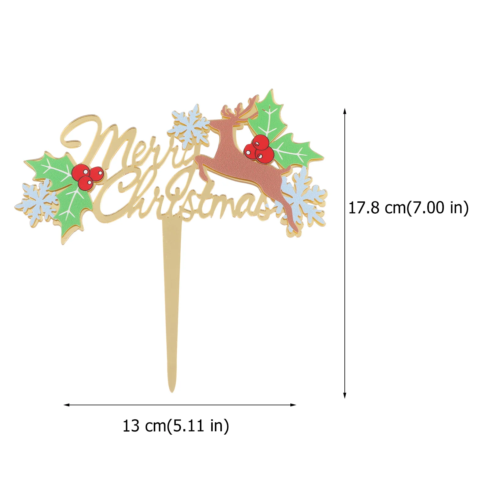 

2pcs Christmas Cake Toppers Merry Christmas Letter Decorative Inserts For Party Baking Dessert Decoration Food Grade Lightweight