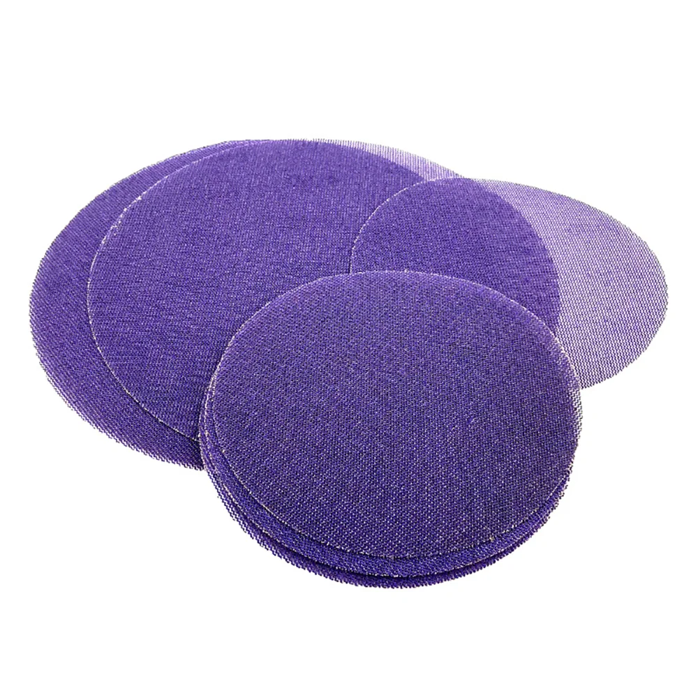 

50 шт. 6-дюймовые сетчатые шлифовальные диски, беспыльная подложка на липучке 150 мм фиолетовая керамическая сетчатая наждачная бумага для дерева, гипсокартона, металла, авто