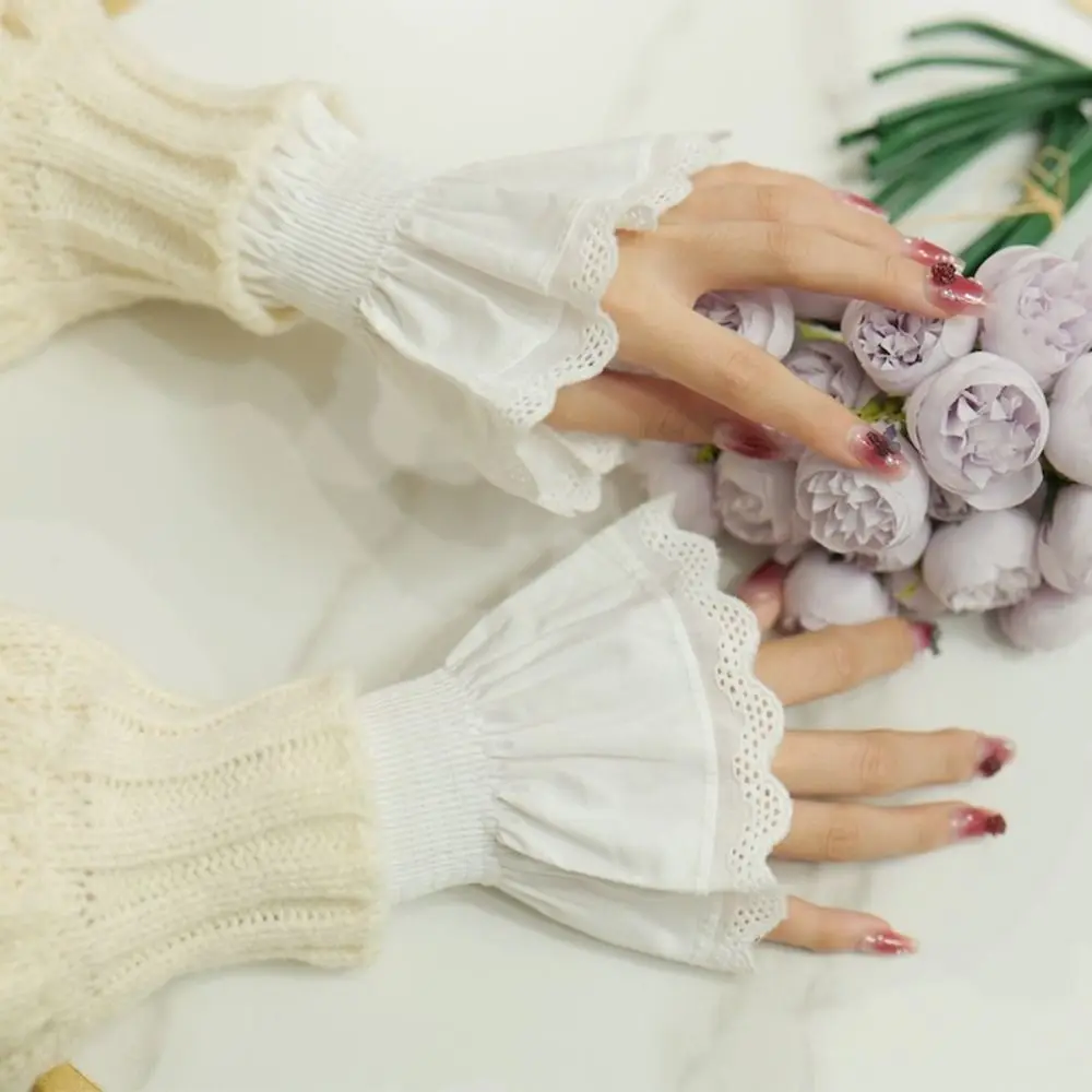 

New Cotton Fake Cuff Detachable White False Sleeve Cuffs Sweater Cuffs Women