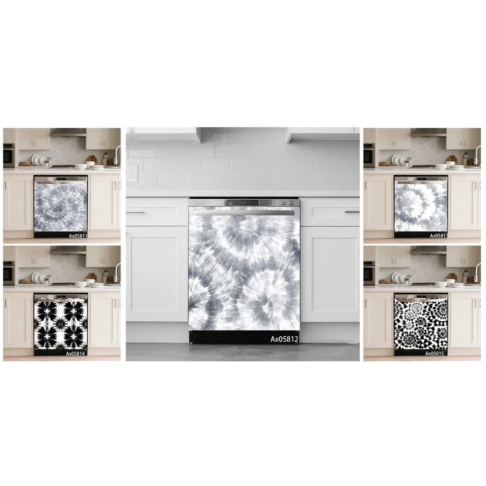 Boho Shibori Tie Dye Mandala Dishwasher Sticker Self Adhesive Wrap Wallpaper Customize Home Decoration Door Poster Stickers