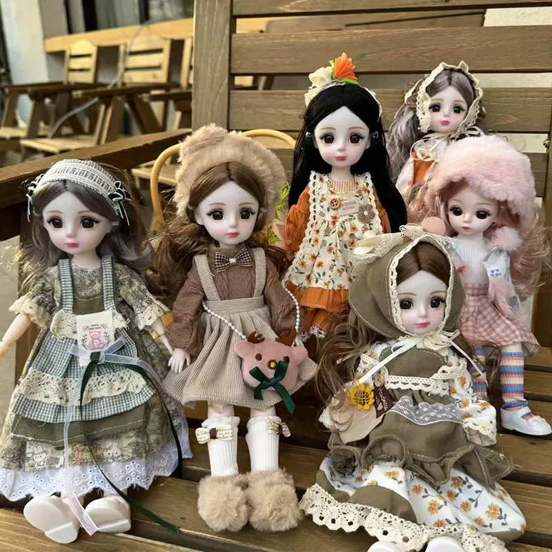 30cm Articulated Fashion Doll Mystery Box, Lolita Style Outfit, Dress Up Collectible Doll Toy for Girls Kids Birthday Gift