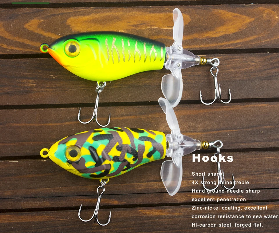 

HERCULES Topwater Lures 6.5cm 8.0cm Hard Bait Wobbler Rotate 9g/16g Fishing Lures with Double Floating Rotating Artificial Bait