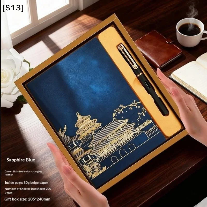 

High-value National A5 Notebook Gift Box Set 2026 To Send Students Souvenirs National Style Soft Leather Notebook[Q]Q@