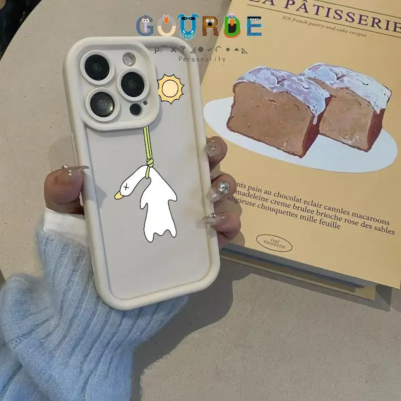 Gourde الكرتون الشمس معلقة أنماط بطة مشوية جراب هاتف آيفون 16 15 14 12 13 11 برو ماكس Ip 7 8 زائد آيفون X Xs Xr Xs ماكس