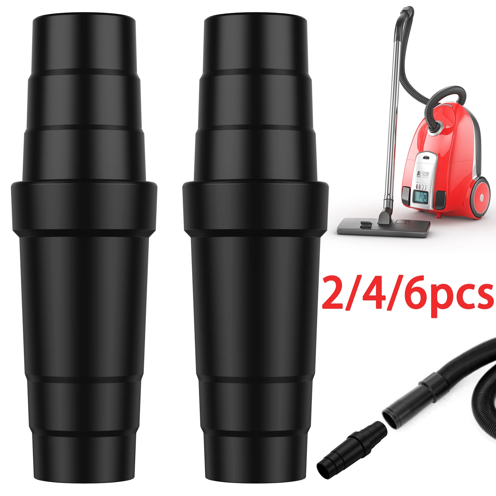 2/4/6Pcs Universal Vacuum Cleaner Hose Adapter Professional Extraction Hose Adaptor Durable Dry Wet Use Connector Accessories