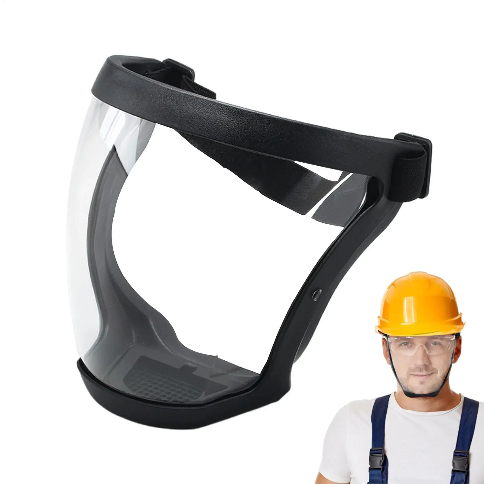 Full-Face Transparent Protection Mask with Adjustable Buckle for Sports, Cycling, Grinding, Weeding Cutting Grass