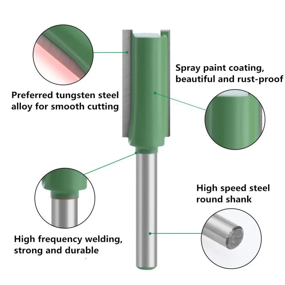 Imagem -06 - Conjunto Polegada Shank Carbide Liga Straight Bits Router para Trabalhar Madeira Liga de Tungstênio Double Edged Straight Cutter Set Pcs