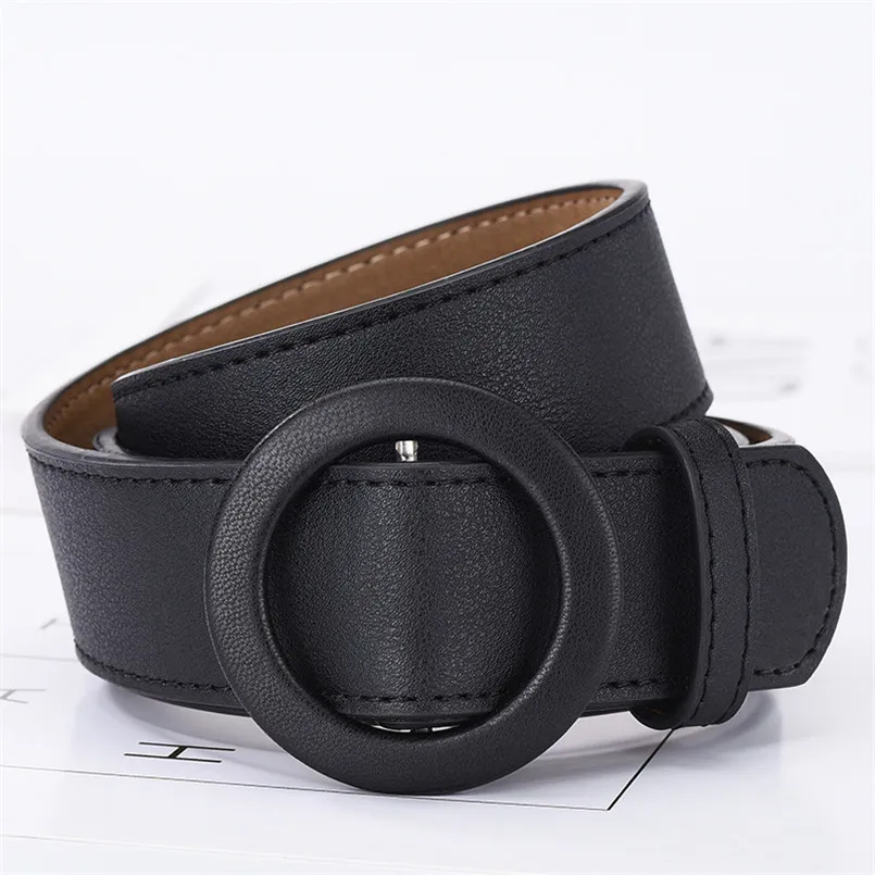 

Womens Belt Round Buckle PU Leather Cute Accessories Waist Band Brown Khaki Belts for Women Cinturon Cinto Ceinture Cinturones