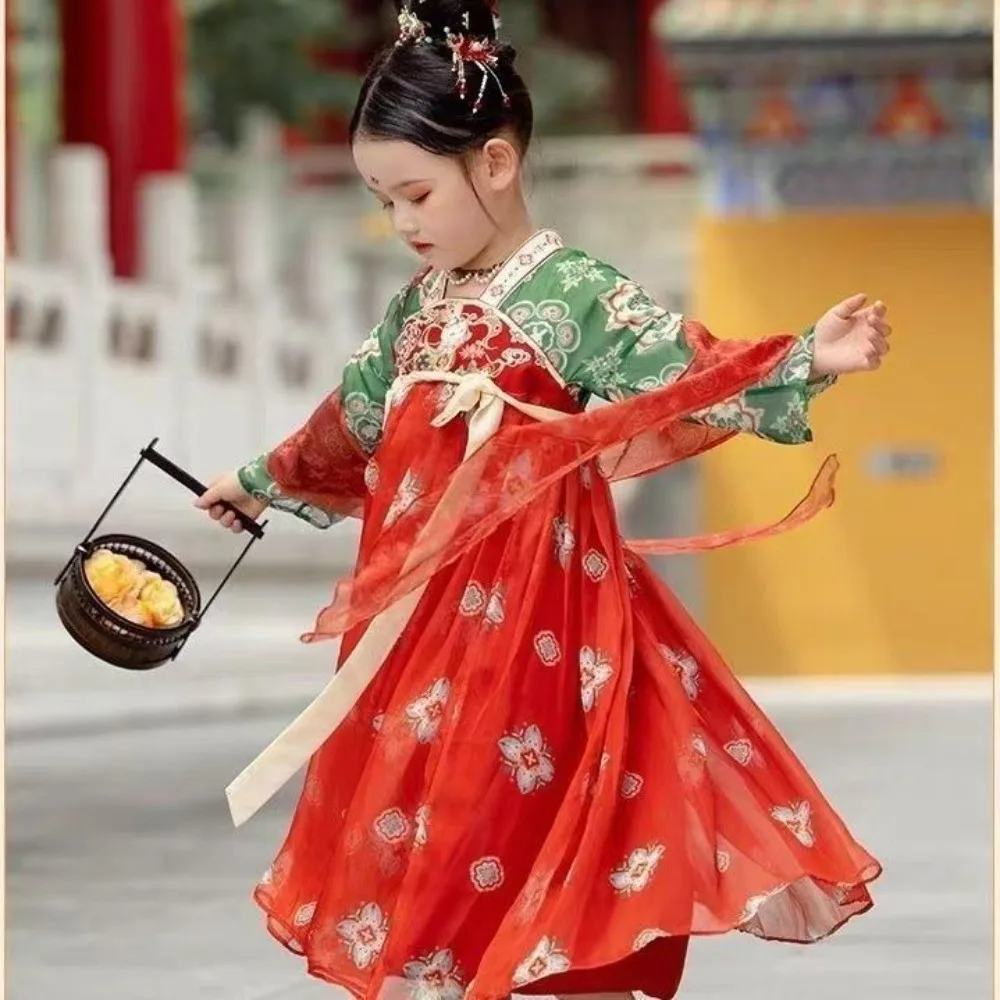 Chinese Traditional Dress for Kids Girl Child Hanfu Girl Dress Unique Dress Carnival Halloween Cosplay Costumes