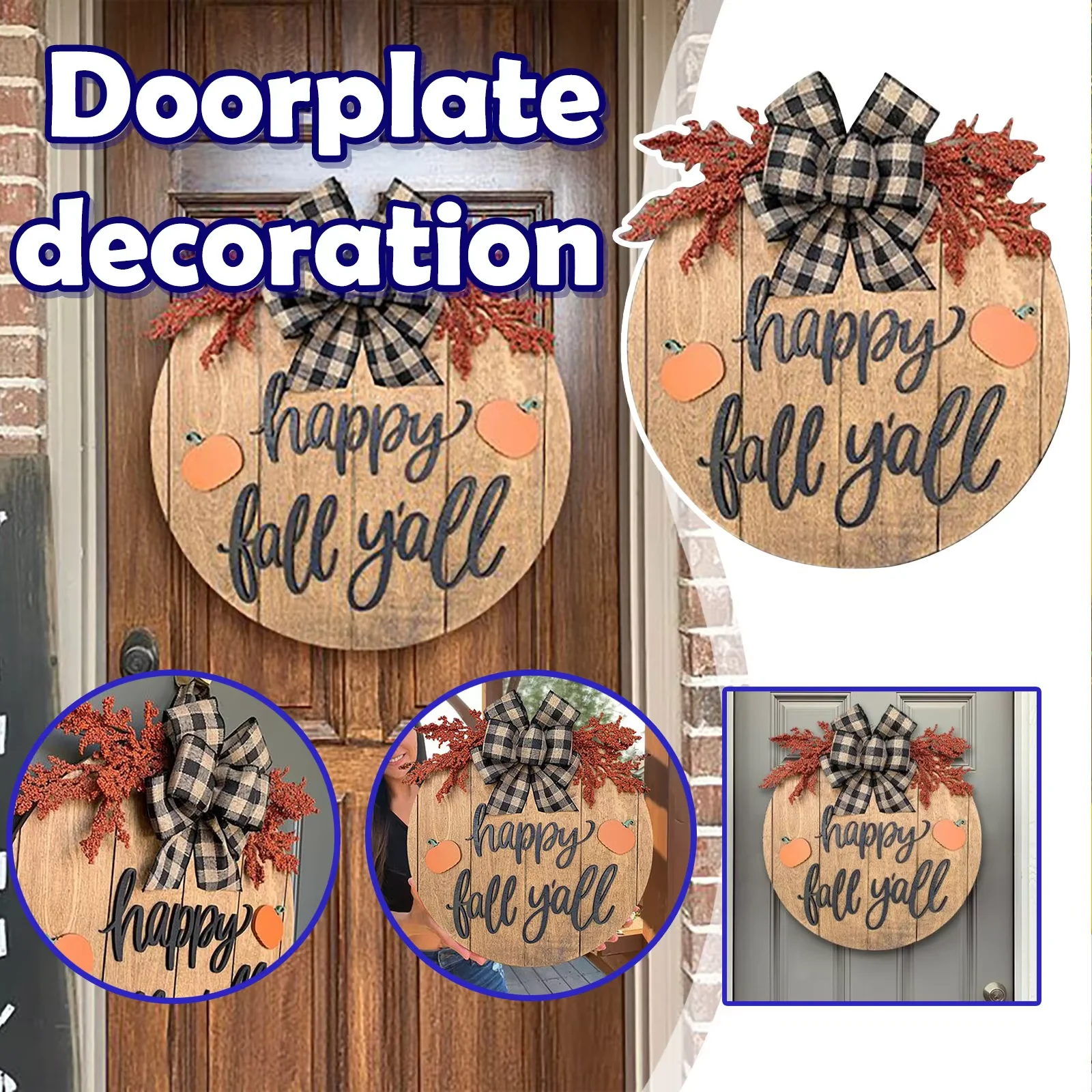 

Butterfly hang tag door hanging autumn pumpkin new listing HAPPY