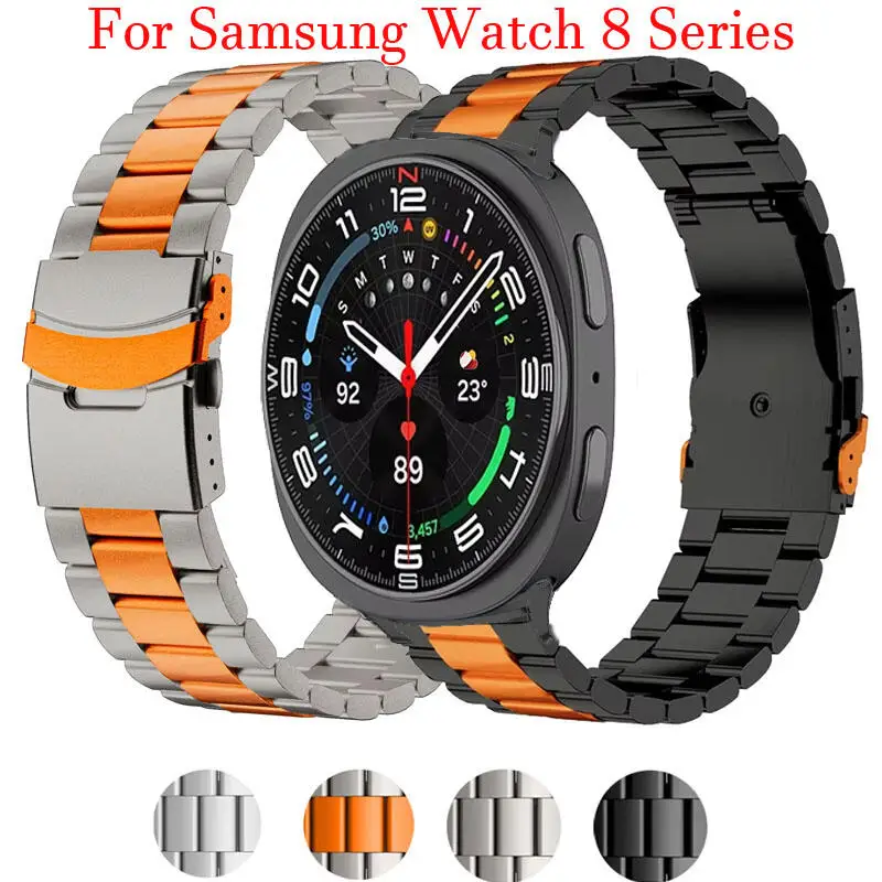 Luxuriöses Metallarmband für Samsung Galaxy Watch 8 40 mm 44 mm, Edelstahlarmband für Galaxy Watch 8 Classic 46 mm Smartwatch-Gürtel