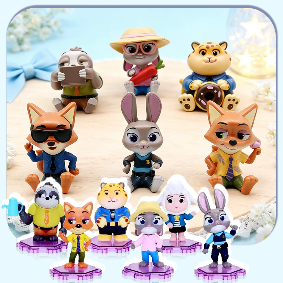 ของเล่นฟิกเกอร์สัตว์สุดเจ๋งจากภาพยนตร์ Zootopia กระต่ายจูดี้ ฮอปส์ และสุนัขจิ้งจอก นิค ไวลด์ ของสะสมสำหรับเด็ก