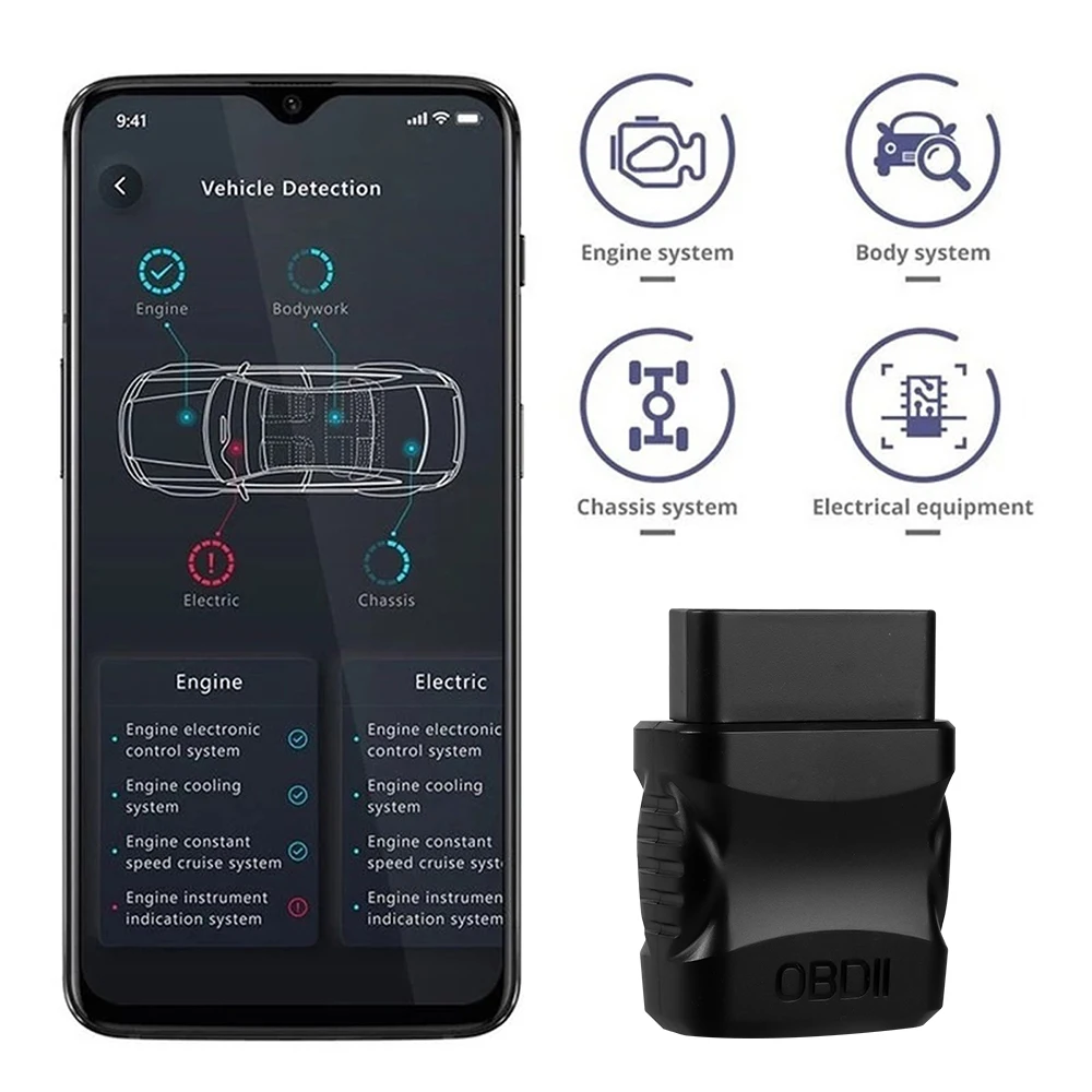 For Android/IOS ELM327 V2.1 Car Engine Fault Code Reader OBD2 Scanner Bluetooth 4.2 Car Dignostic Scanner EOBD Fault Code Reader