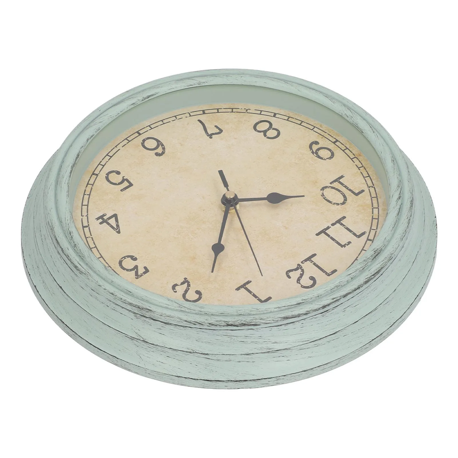 12in Vintage Wall Clock Round Decorative Retro Hanging Clock Silent Quartz Movement for Home Living Room Bedroom Library