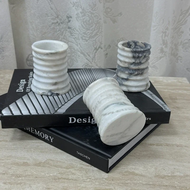 New Wabi Sabi Ivory Travertine Aroma Diffuser, Designer Scented Burner, Candle Holder Decor for Living Room, Study & Bedroom