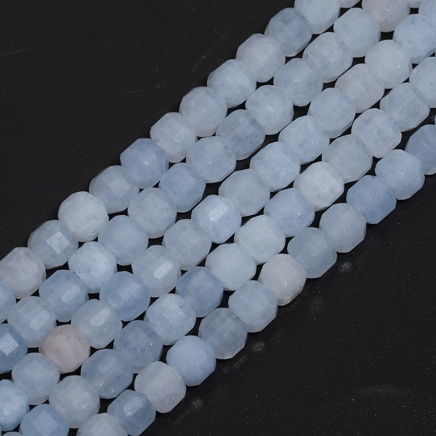 5/7mm AAA Faceted Cube Natural Stone Blue Aquamarine Beads Square Spacer Beads For Jewelry Making DIY Bracelets Accessories