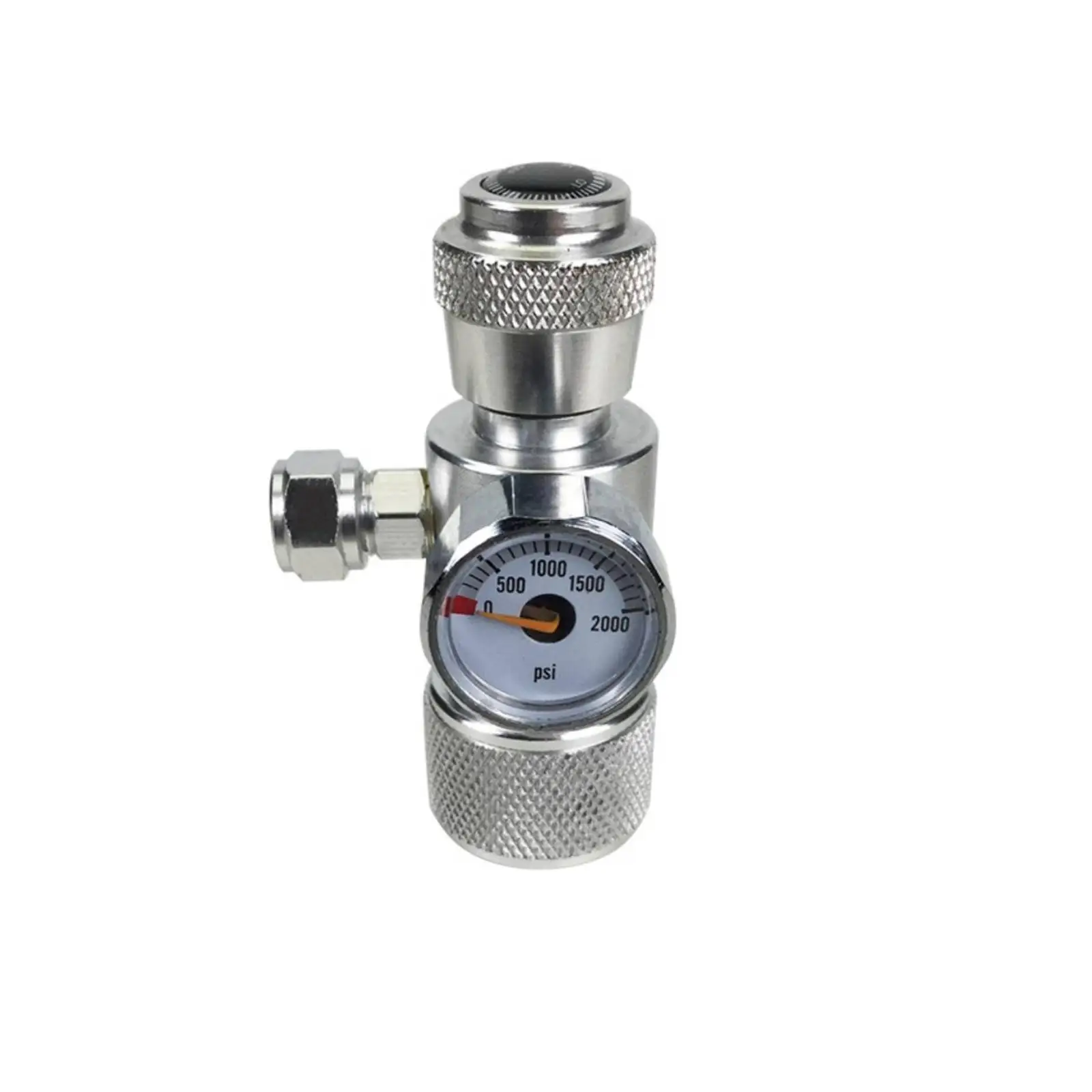 Gas Flow Control Valve with Pressure Gauge for CO2 Regulator CGA320 Inlet for Beverage Dispensing Home Brewing