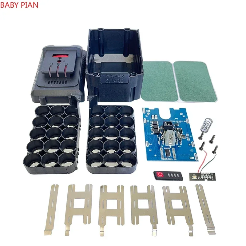 거치대 BMS 무선 전동 공구 배터리 키트 케이스, 18V 21V 18650 리튬 이온 배터리 키트, 거치대 보관함 미니