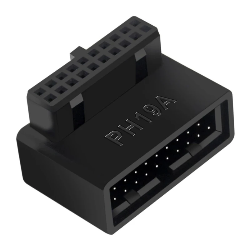 USB 3.0 19/20Pin Man-vrouw Uitbreiding Adapter Schuine 90 Graden Converter Voor Moederbord Connector Socket PH19A PH19B