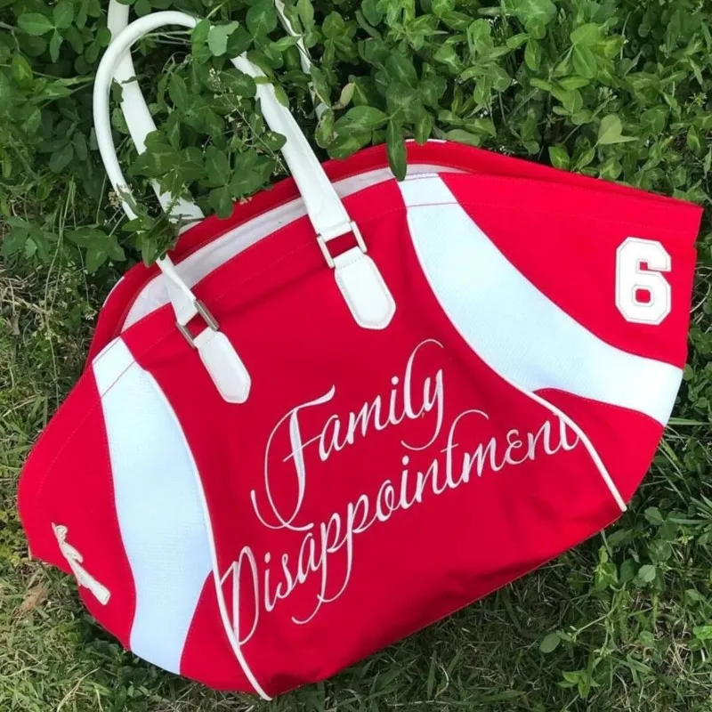 

JIAERDI популярная большая вместительная сумка для девочек, женская универсальная дорожная красная сумка с вышитыми буквами, женская винтажная холщовая сумка Y2k