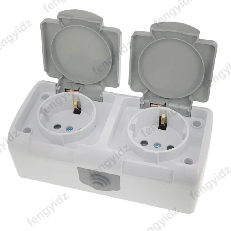 2P+E IP54 Surface Type 1 Gang Schuko Socket European Electrical Waterproof China Sockets And Switches