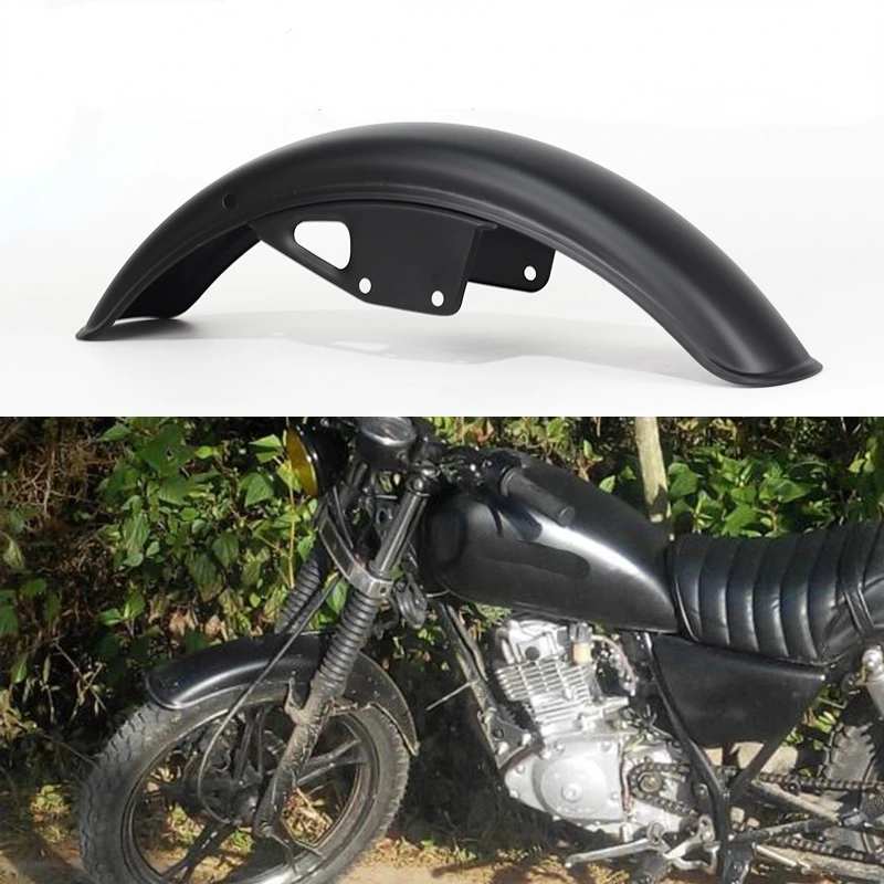 Guardabarros delantero y trasero Universal para motocicleta, cubierta de guardabarros Retro negra, Protector de Metal para Suzuki GN125 GN250 GN